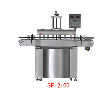 インライン空気冷却電磁誘導方式コンベヤー内臓オートアルミフォイルシーリング【SF‐2100】